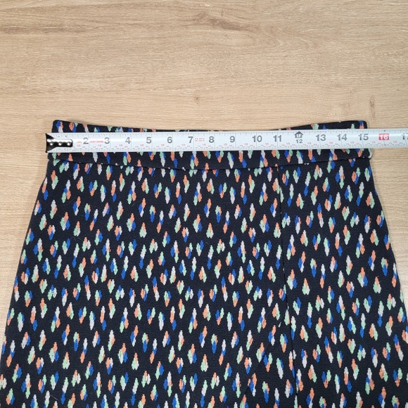 Maeve Anthropologie Size 8 Long Midi Skirt Geometric Artsy Eccentric Faux Wrap - Picture 7 of 9